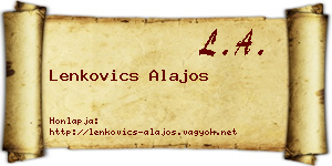 Lenkovics Alajos névjegykártya